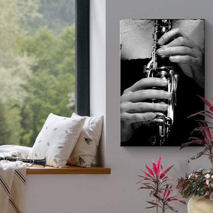 Clarinet  Playing Canvas Wall Art - Image by Tailored Canvases