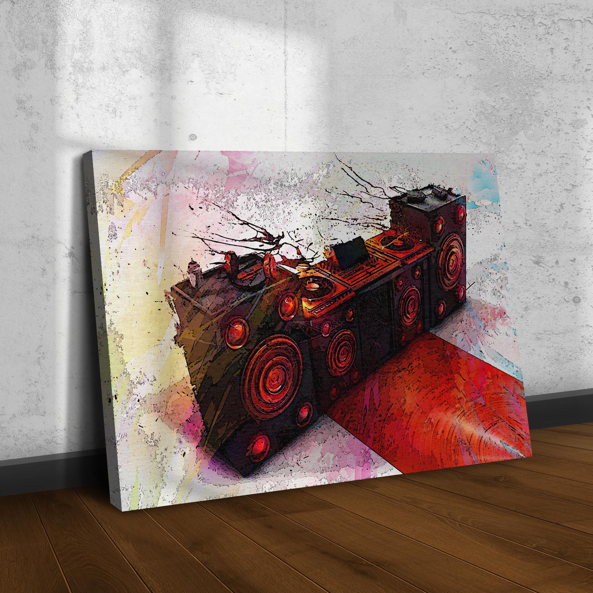 Music Equipment Speakers Watercolor Canvas Wall Art - Image by Tailored Canvases