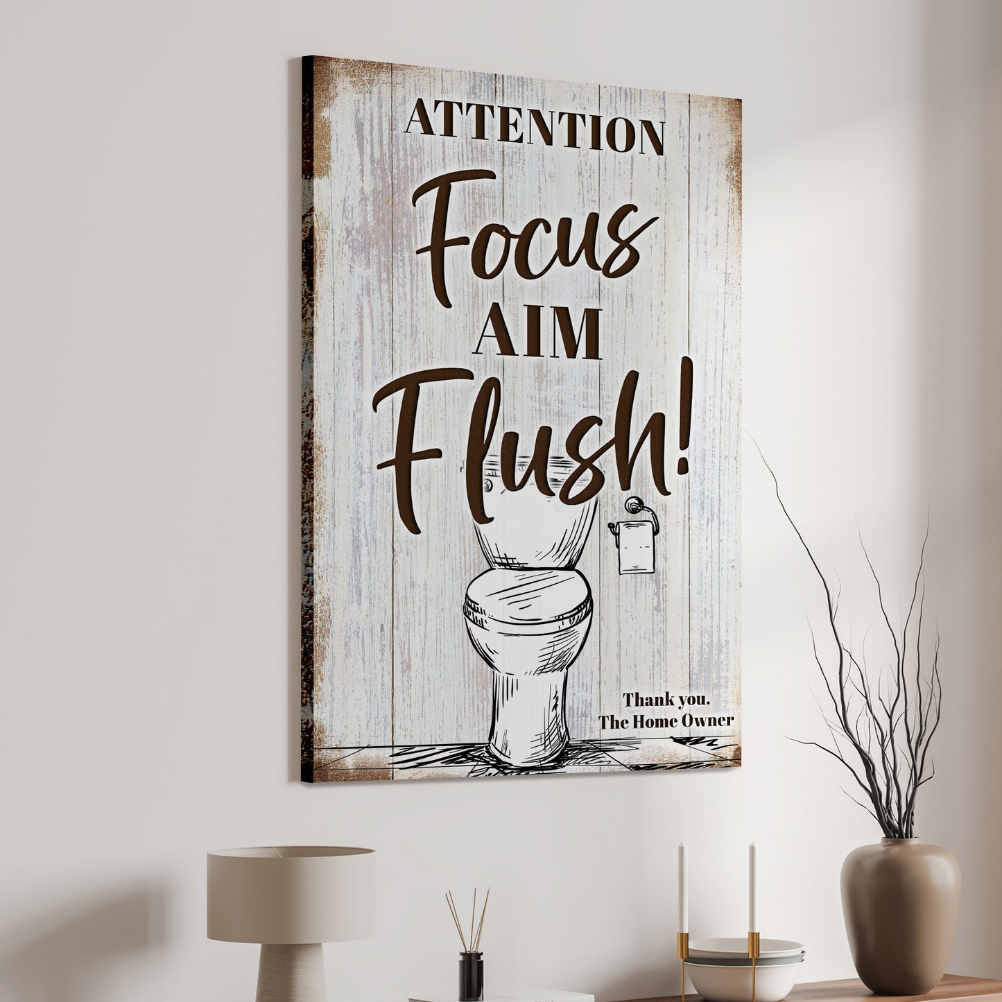 Flush Toilet Sign IV - Image by Tailored Canvases