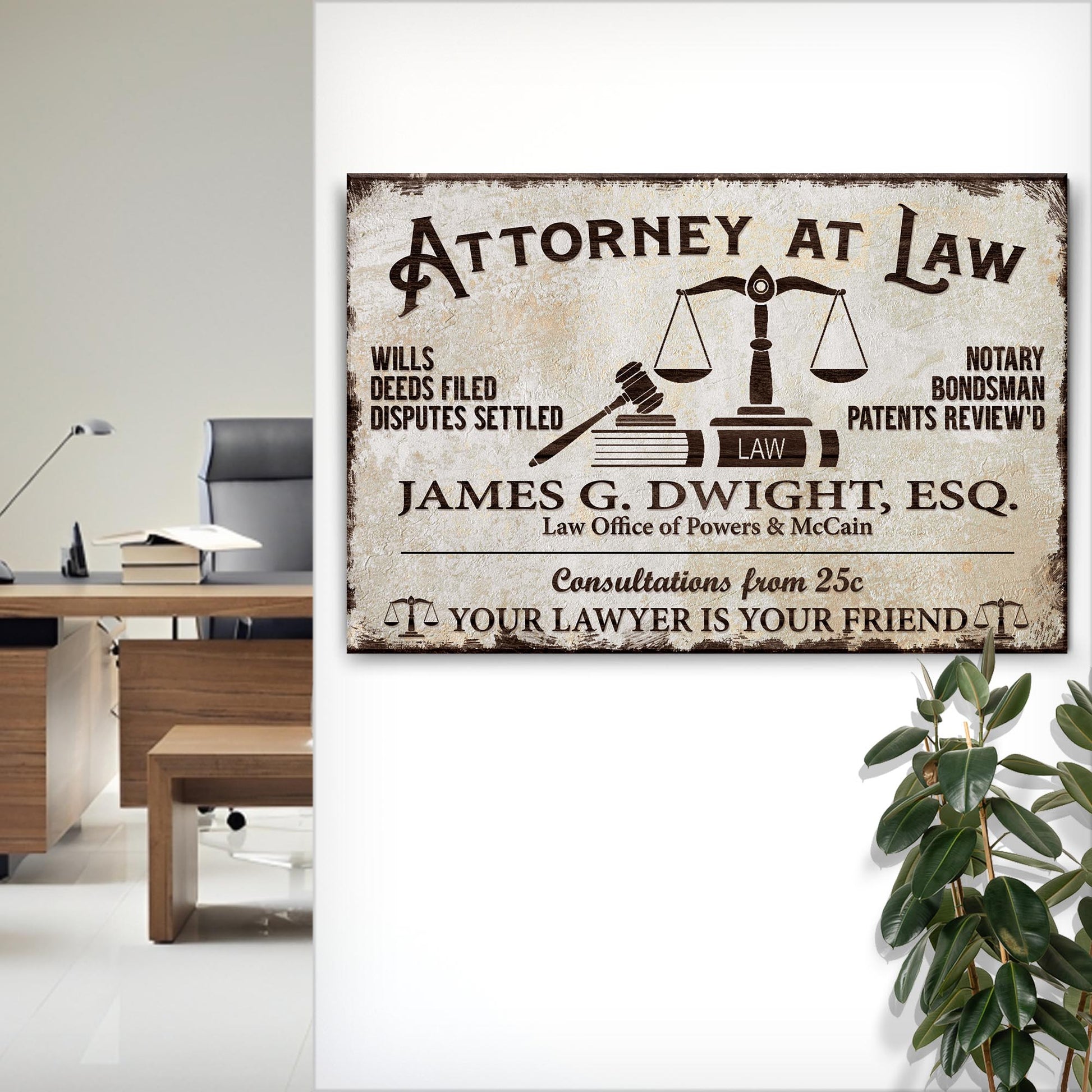 Lawyer Sign II Style 1 - Image by Tailored Canvases