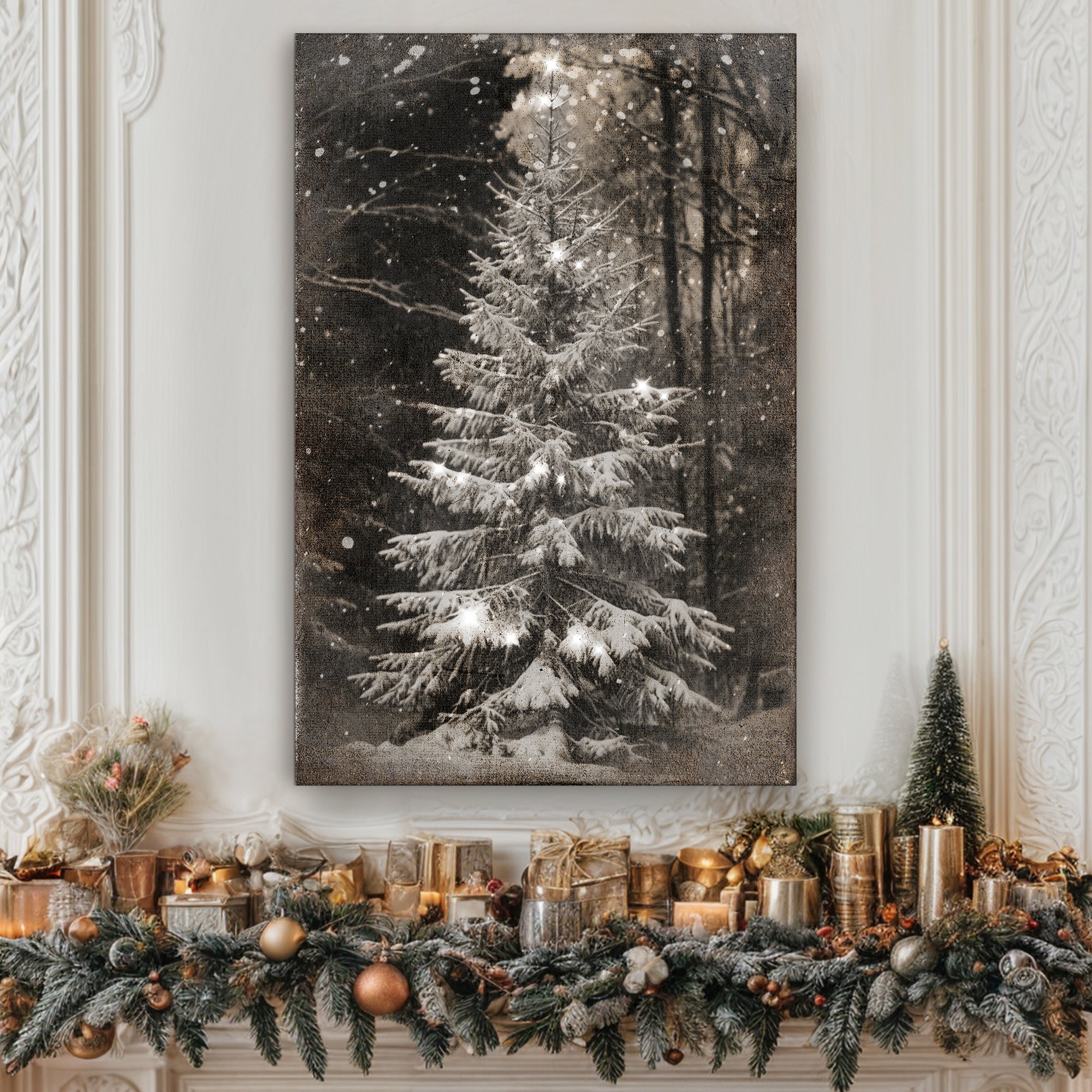 Vintage Christmas Tree Wall Art | Tailored Canvases