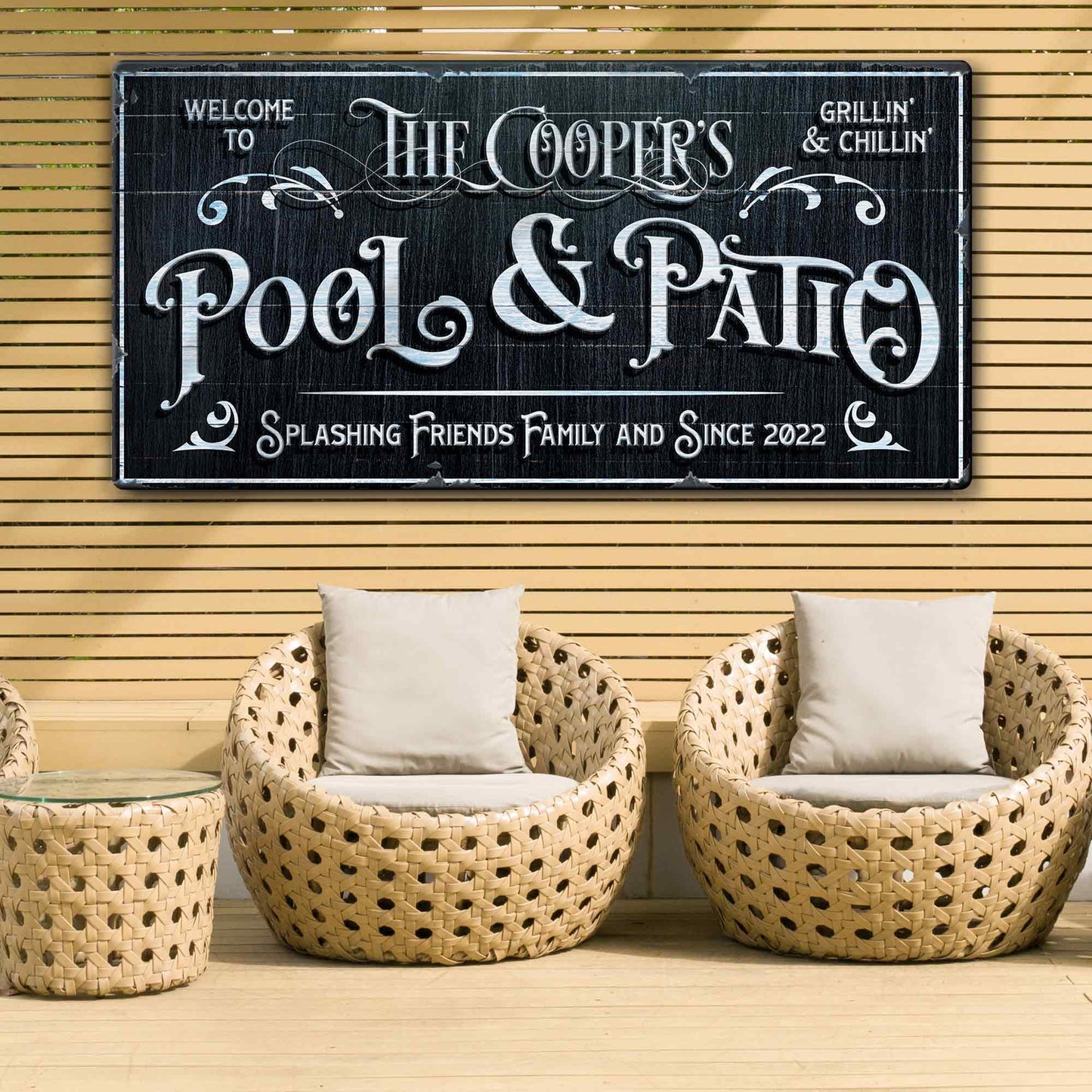 Personalized Pool & Patio Sign IV - Image by Tailored Canvases