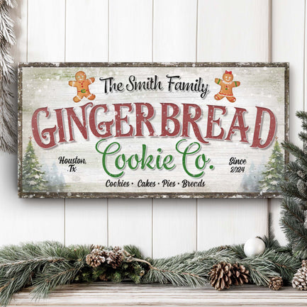 Family Gingerbread Bakery Christmas Sign III - Image by Tailored Canvases