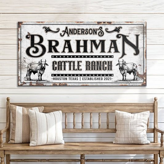 Personalized Brahman Cattle Sign - Image by Tailored Canvases