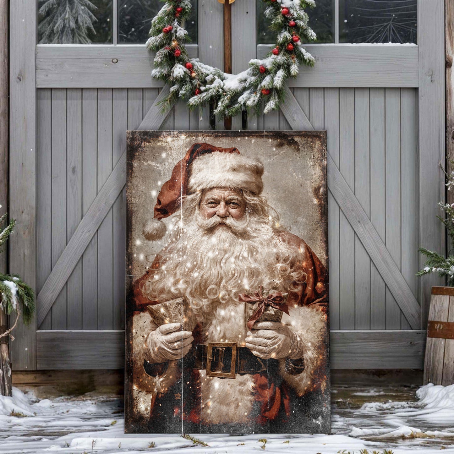 Vintage Christmas Santa Claus Wall Art IV