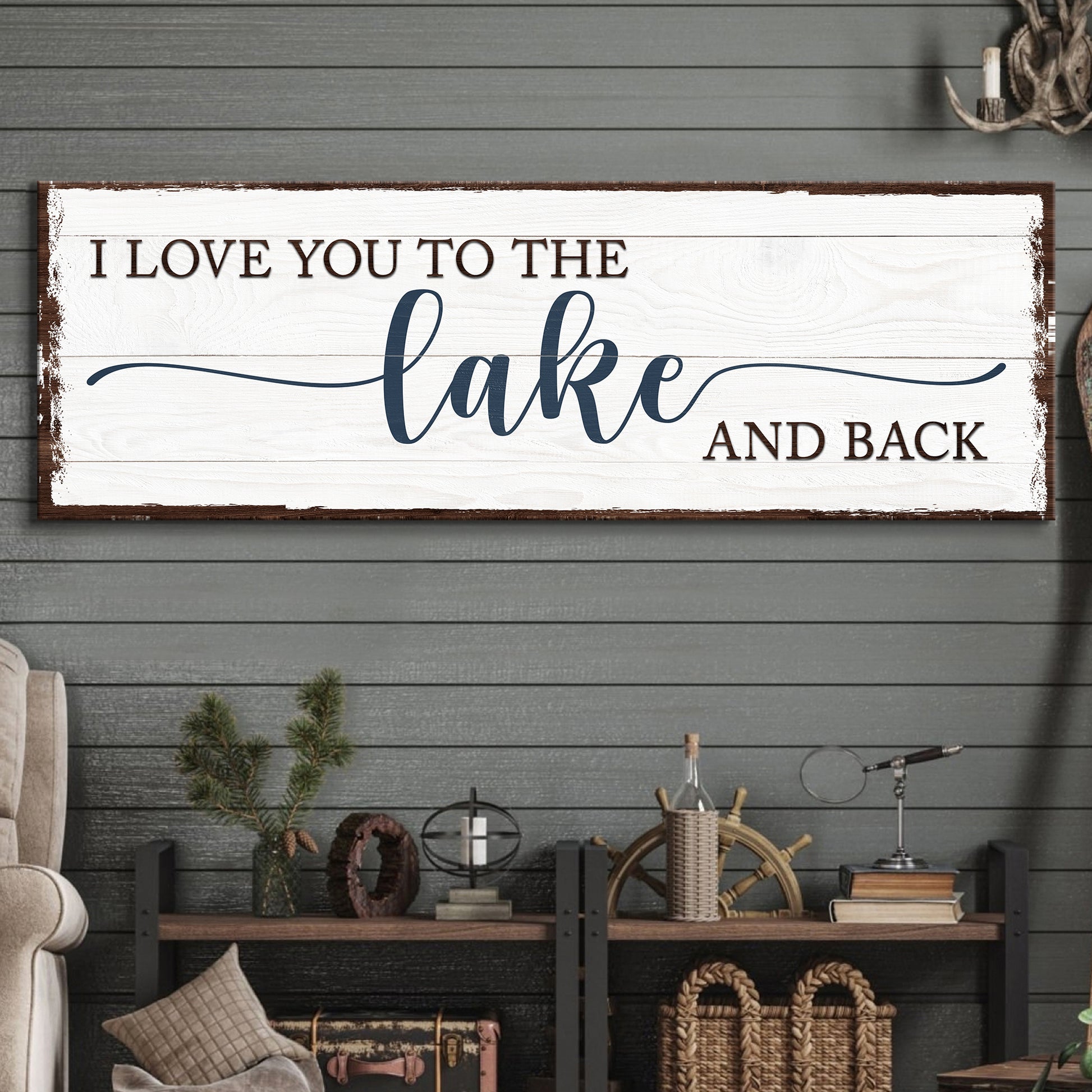 Love You To The Lake And Back Sign III - Image by Tailored Canvases