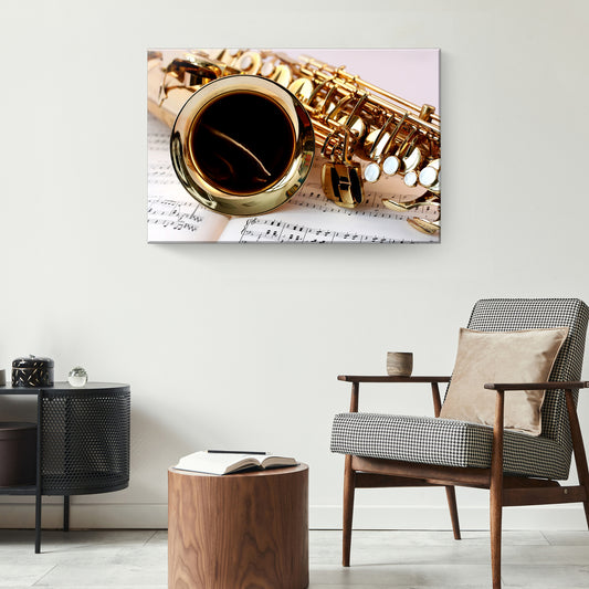 Saxophone Up Close Canvas Wall Art Style 2 - Image by Tailored Canvases
