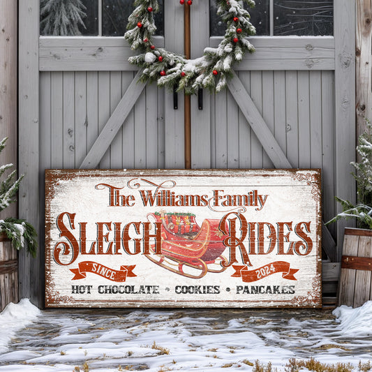 Sleigh Rides Christmas Sign V | Image by Tailored Canvases