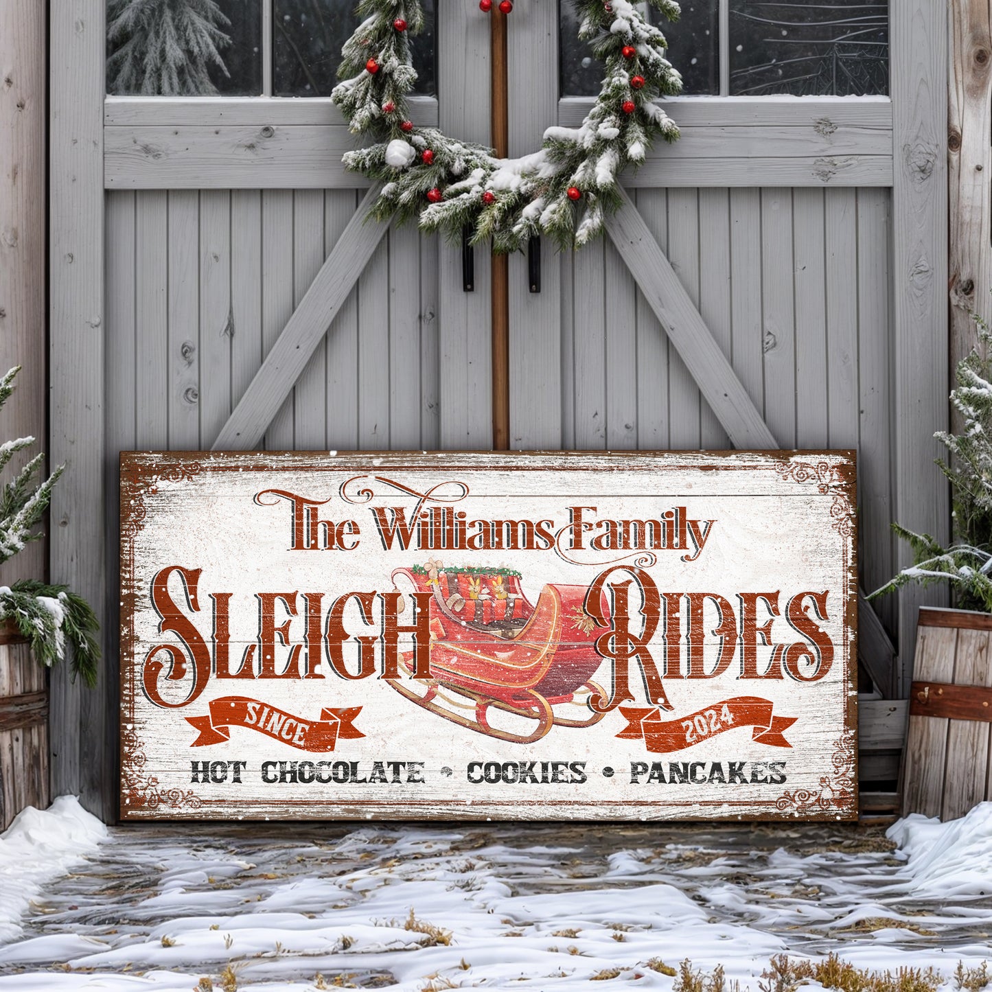 Sleigh Rides Christmas Sign V