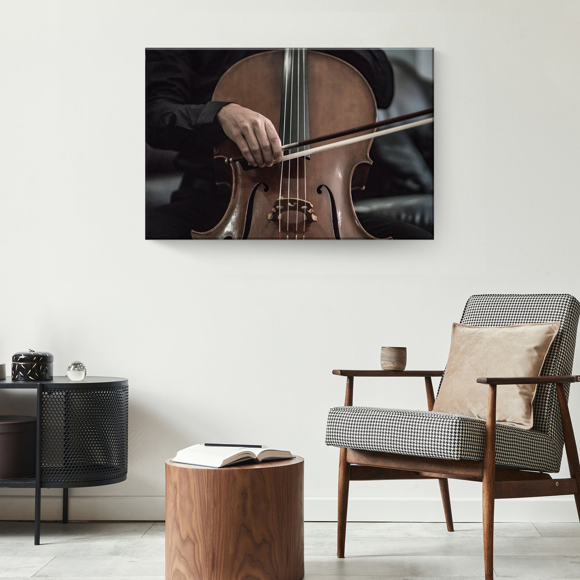 Cello Playing Canvas Wall Art Style 1 - Image by Tailored Canvases