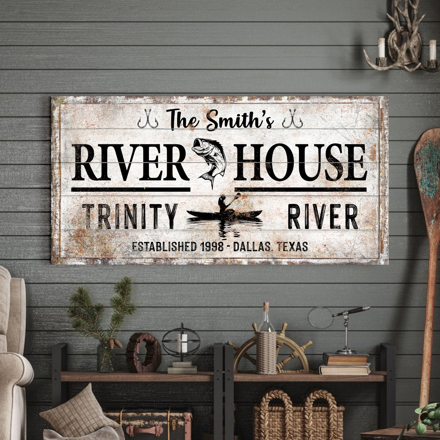 Personalized River House Sign II  - Image by Tailored Canvases