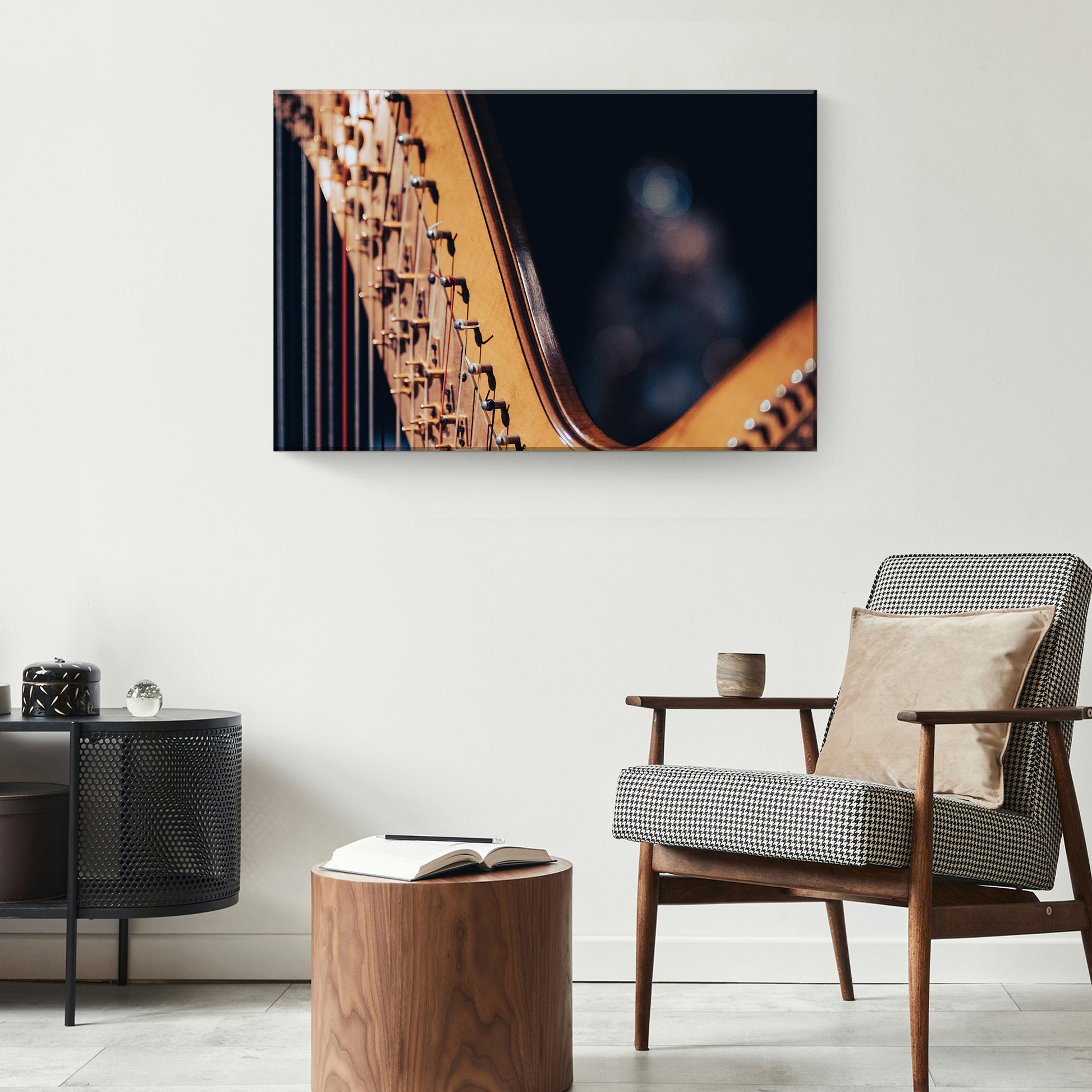 Harp Modern Canvas Wall Art Style 1 - Image by Tailored Canvases