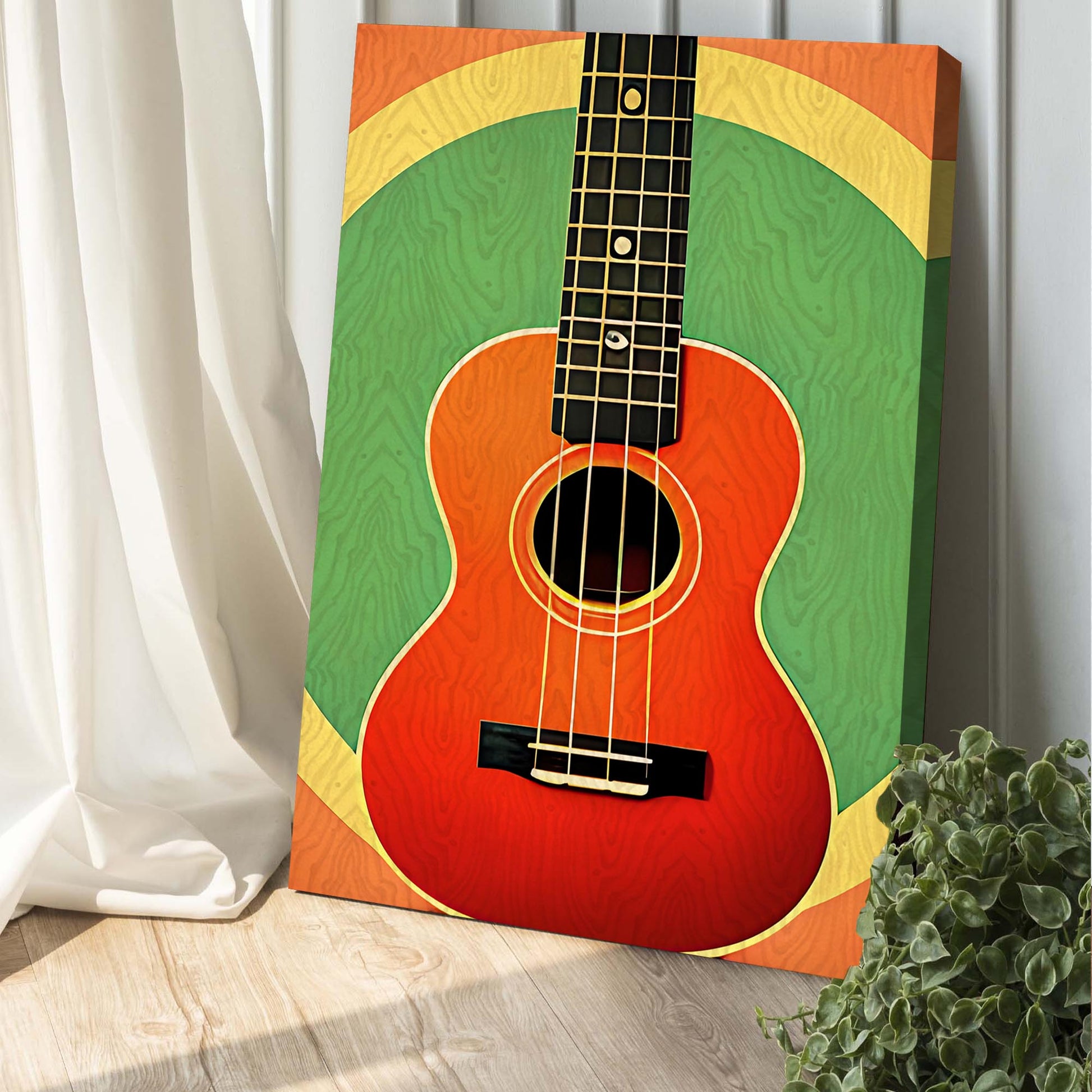 Ukulele Retro Canvas Wall Art - Image by Tailored Canvases