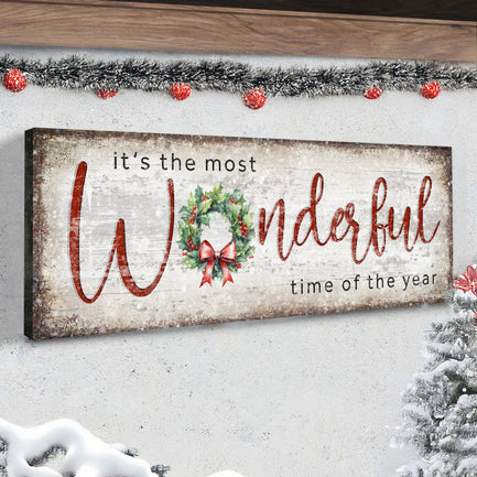 It's the most Wonderful Time of the Year Christmas Sign IV | Image by Tailored Canvases