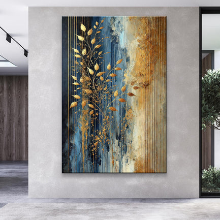 Modern Gold Leaves Wall Art