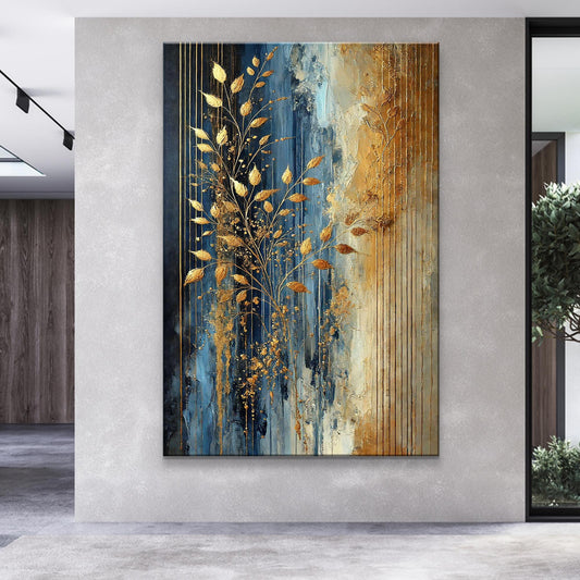 Modern Gold Leaves Wall Art