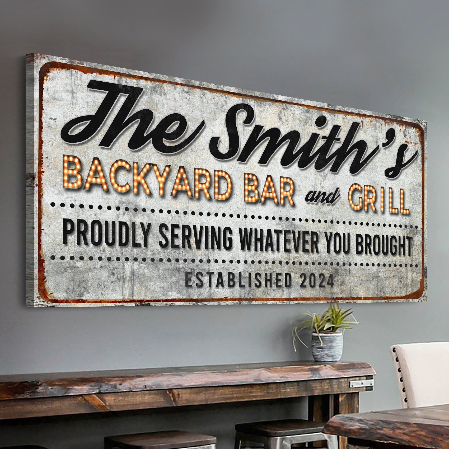 Backyard Bar & Grill Sign XX  - Image by Tailored Canvases