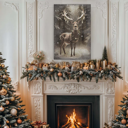 Vintage Winter Deer Christmas Wall Art | Tailored Canvases
