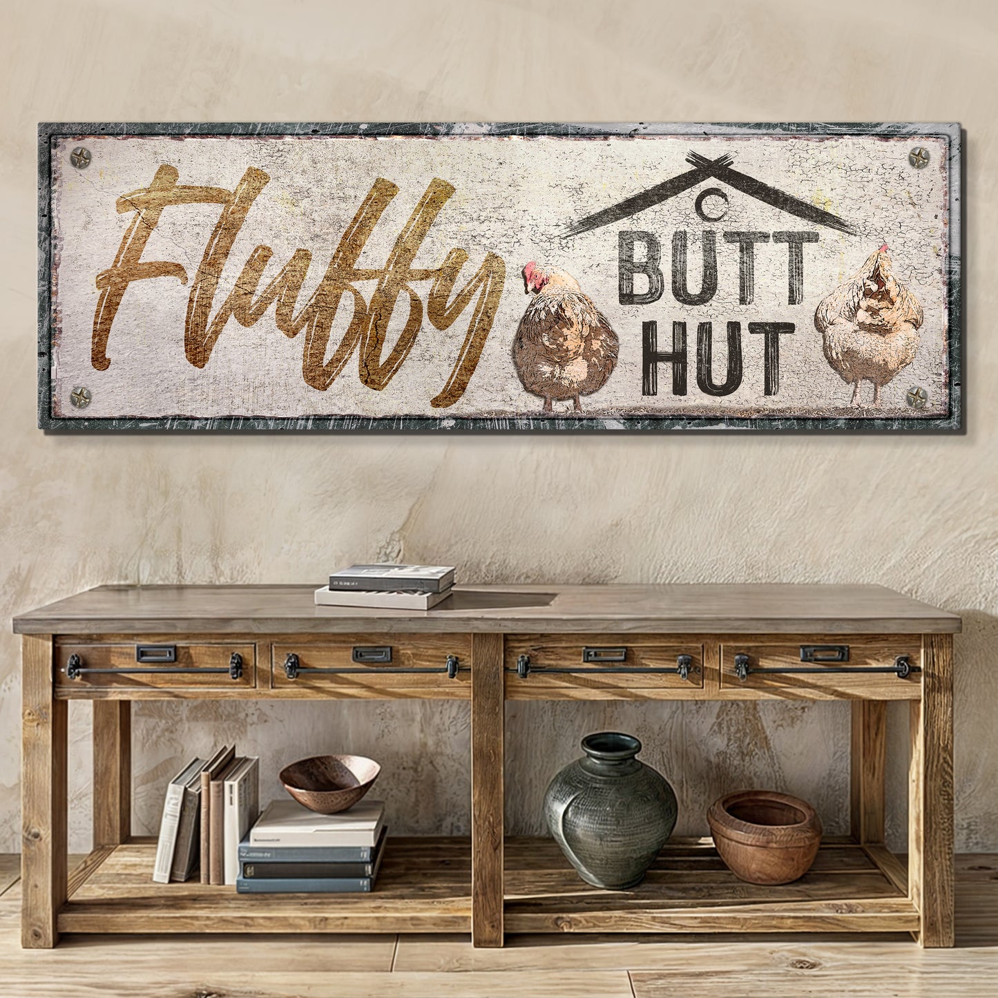 Fluffy Butt Hut Chicken Coop Sign II