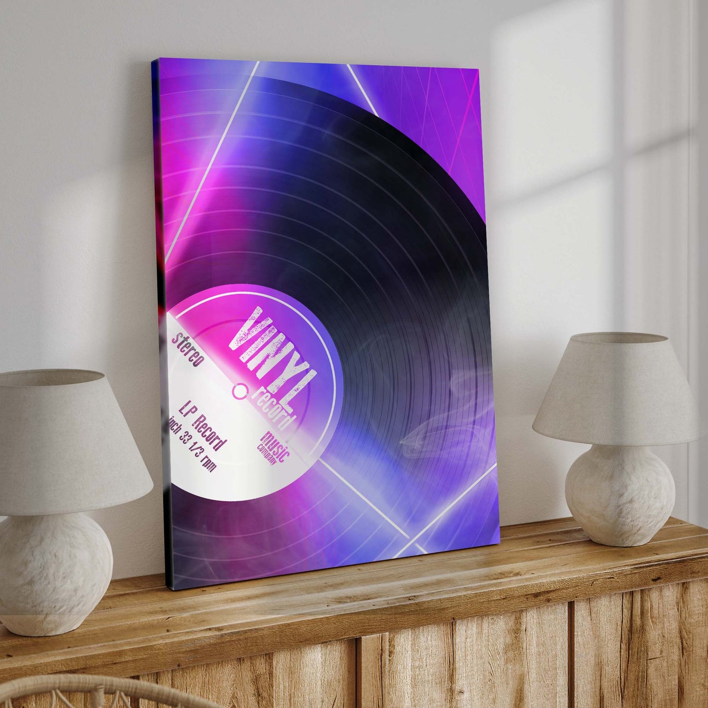 Music Equipment Vinyl Records Modern Canvas Wall Art Style 2 - Image by Tailored Canvases