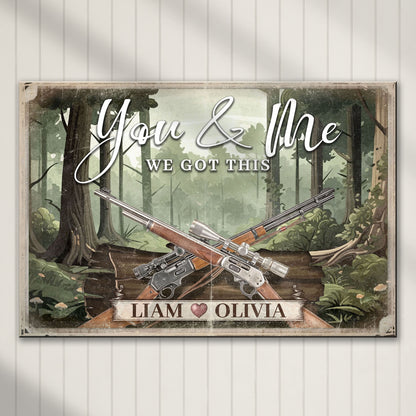 Gun Themed We Got This Couple Sign - Image by Tailored Canvases