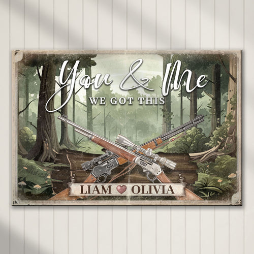 Gun Themed We Got This Couple Sign - Image by Tailored Canvases