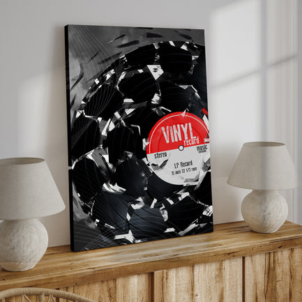 Music Equipment Vinyl Records Abstract Canvas Wall Art Style 2 - Image by Tailored Canvases