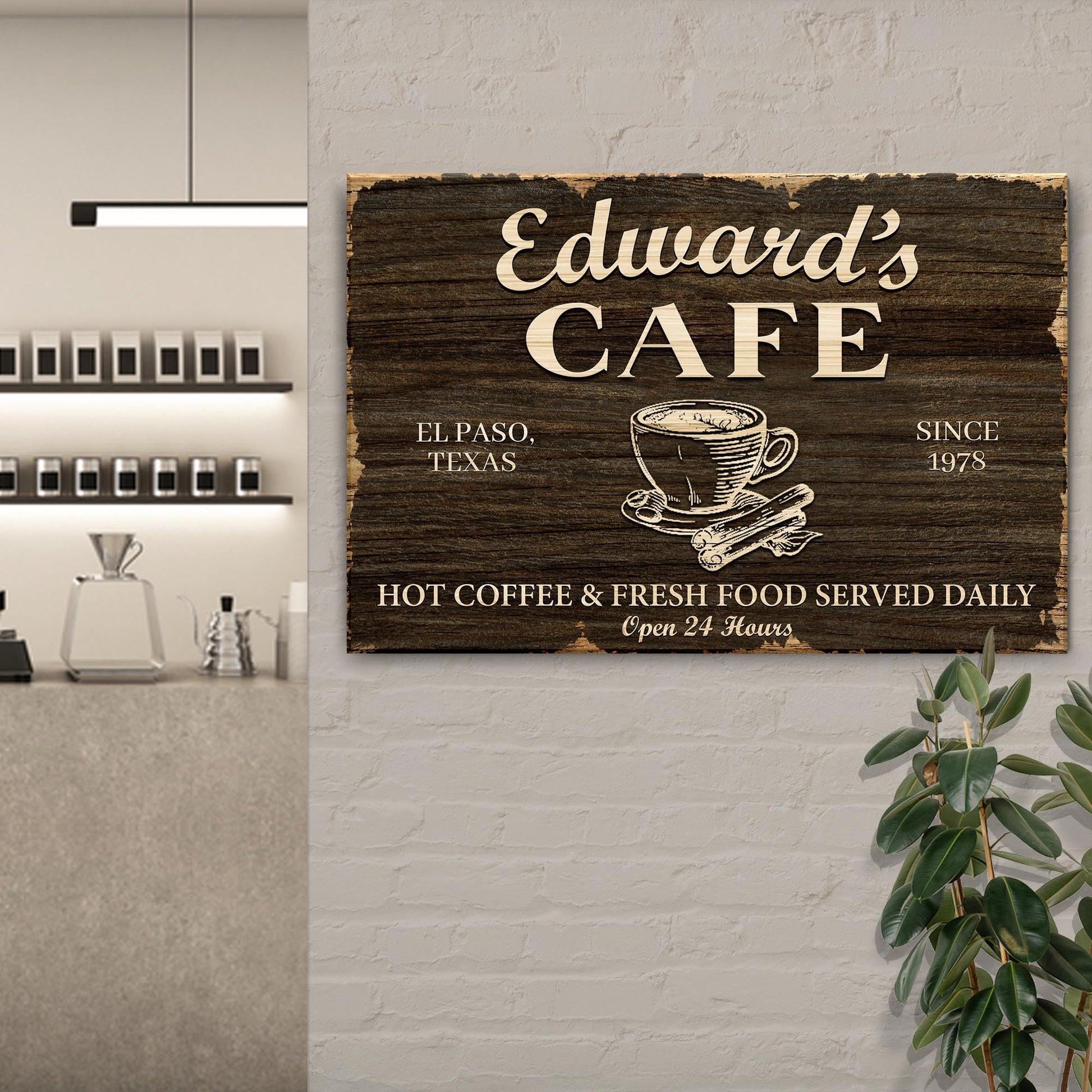 Cafe Sign III Style 1 - Image by Tailored Canvases