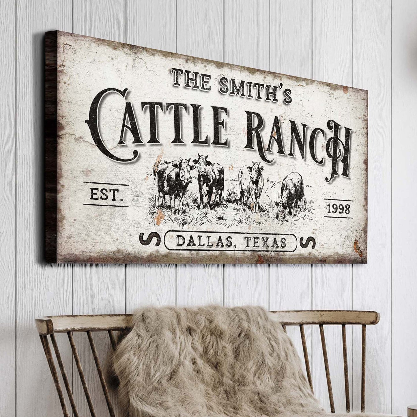 Branded Cattle Ranch Sign Style 2 - Image by Tailored Canvases