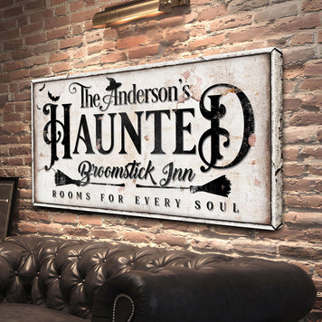 The Haunted Broomstick Inn Halloween Sign