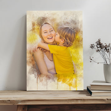 Mother's Day Watercolor Sign Mother and Child