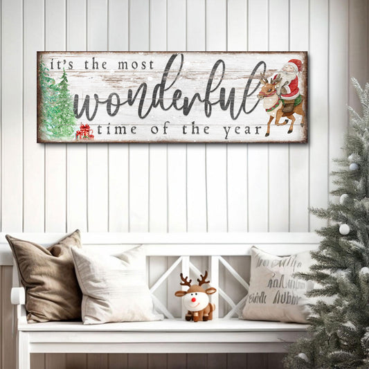 It's The Most Wonderful Time Of The Year Christmas Sign II | Image by Tailored Canvases