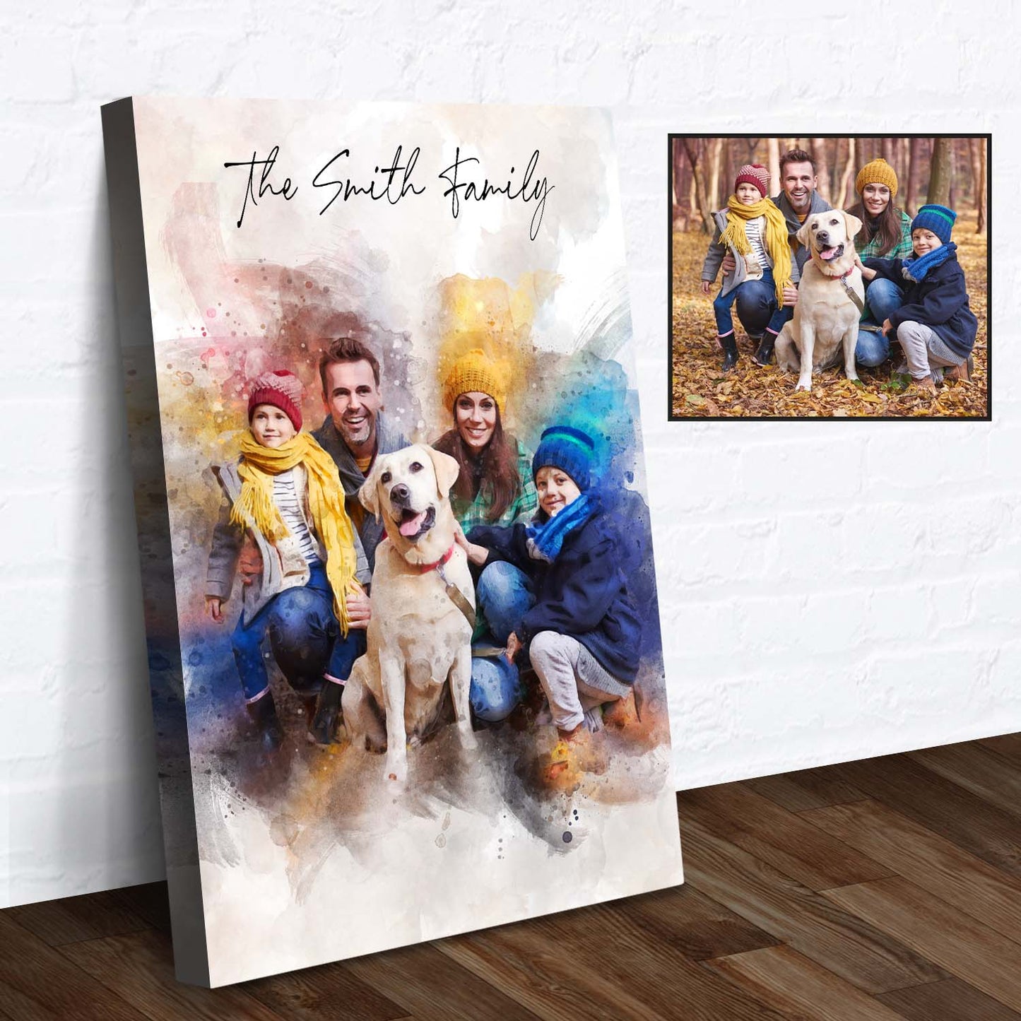 Custom Family Watercolor Portrait II  - Image by Tailored Canvases