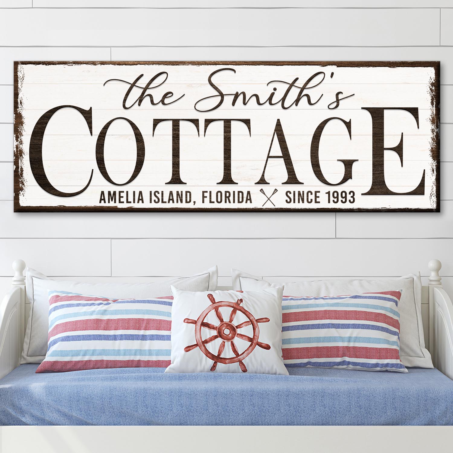 Cottage Beach House Sign II Style 1 - Image by Tailored Canvases