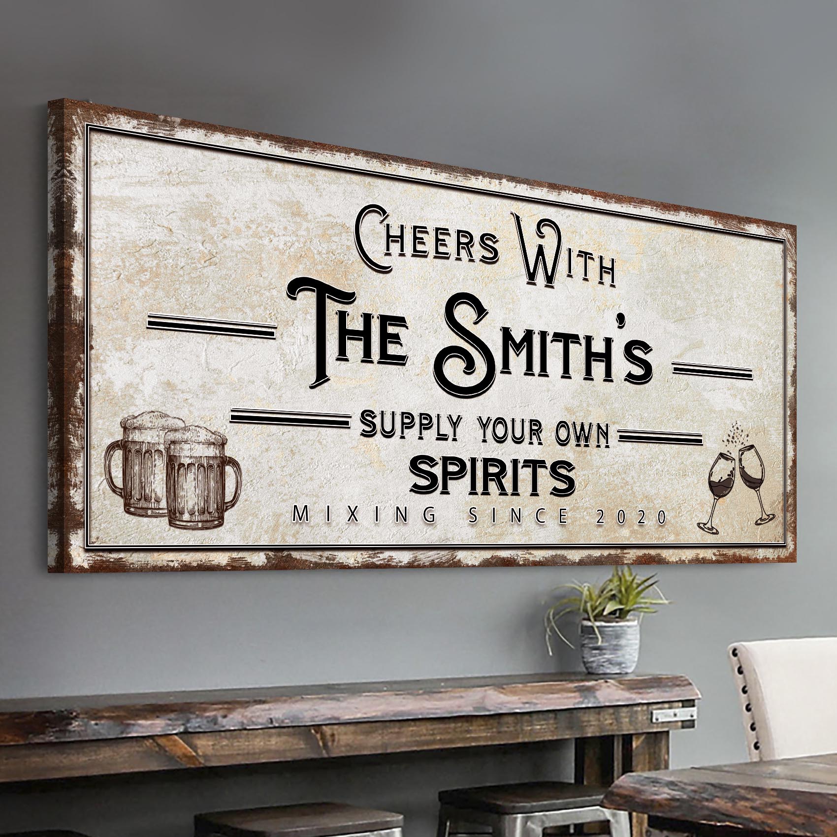 Supply Your Own Spirits Bar Sign  - Image by Tailored Canvases