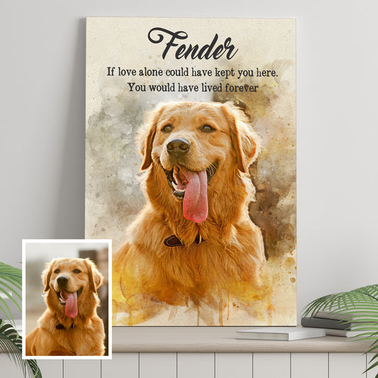 Pet Memorial Watercolor Portrait Sign