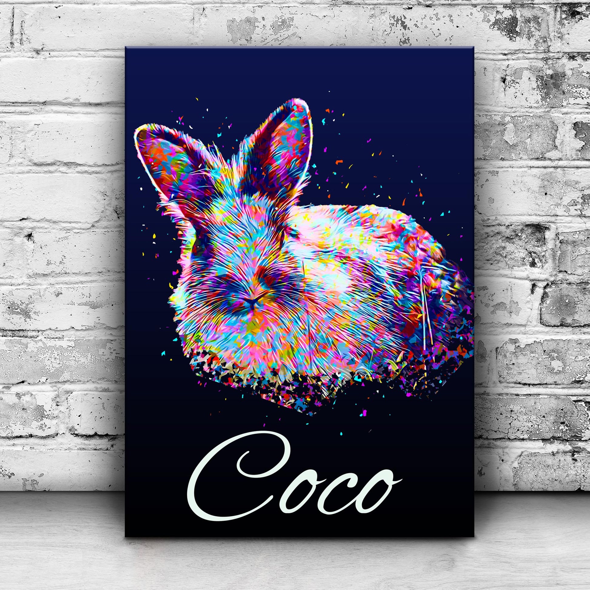 Rabbit Abstract Paint Sign Style 1 - Image by Tailored Canvases