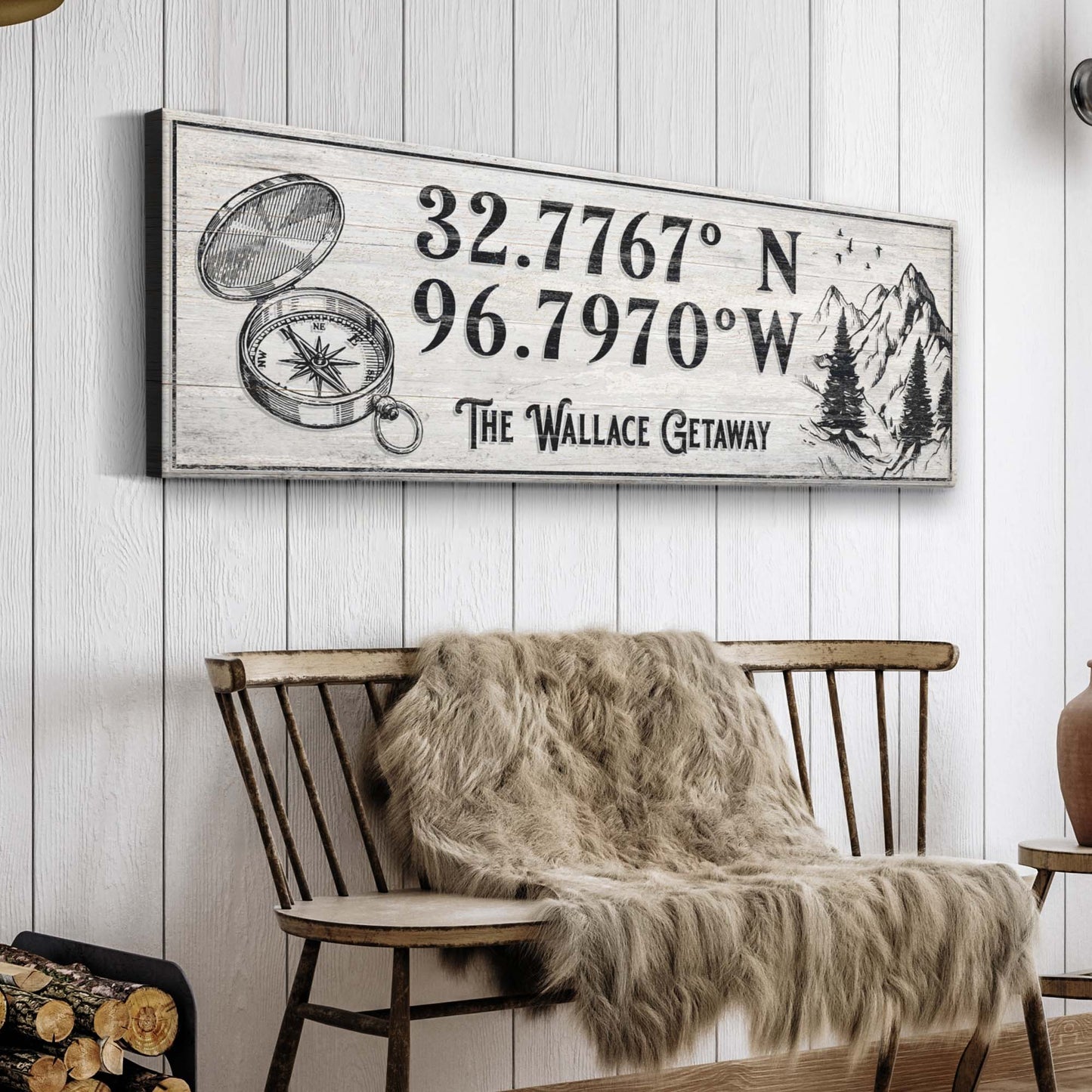 House Retreat Coordinates Sign II Style 2 - Image by Tailored Canvases