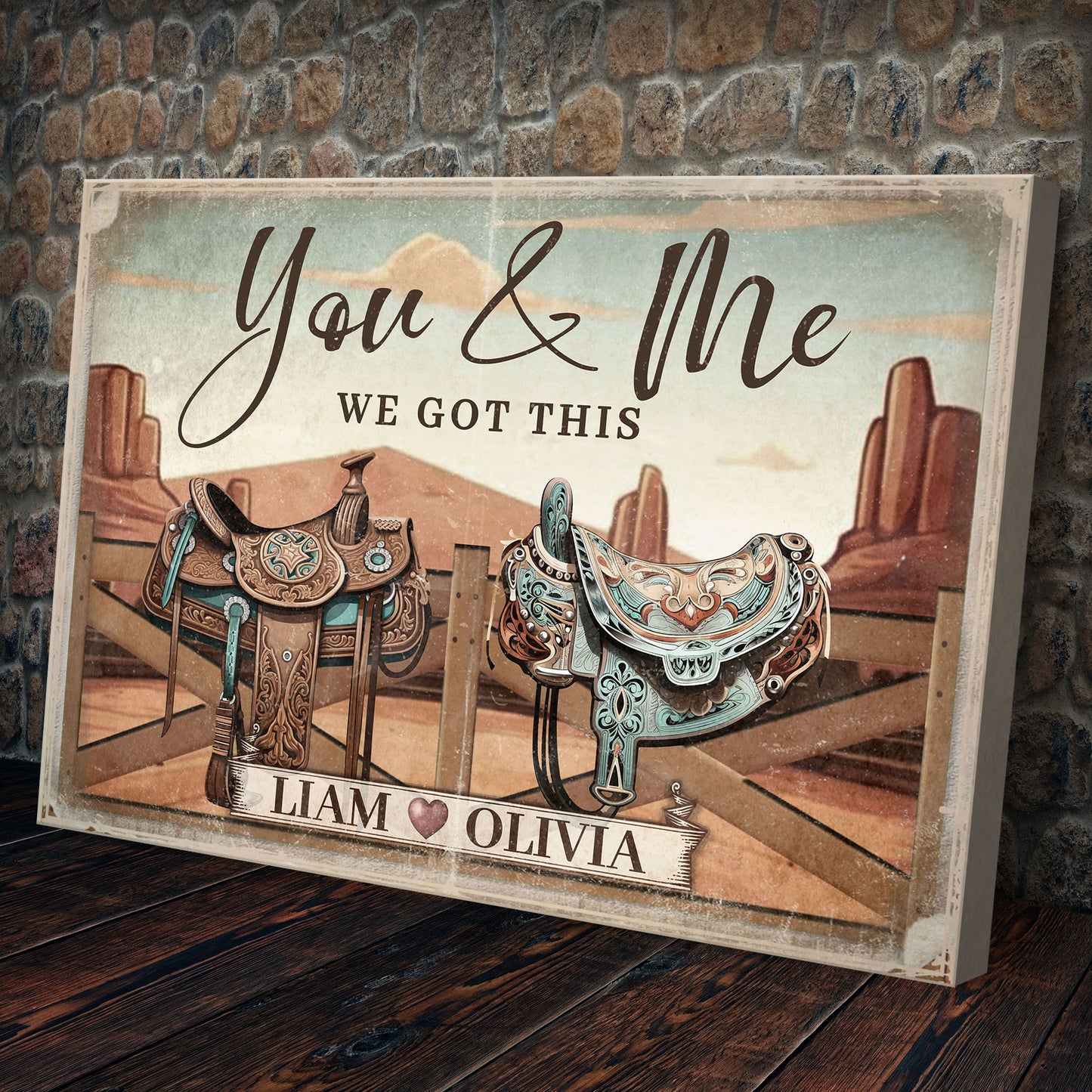 Cowboy Themed We Got This Couple Sign II - Image by Tailored Canvases