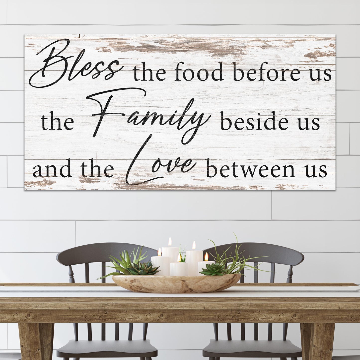 Bless The Food, Family, And Love Sign V