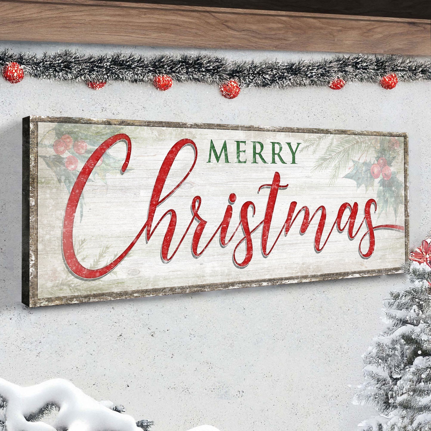 Vintage Merry Christmas Sign II