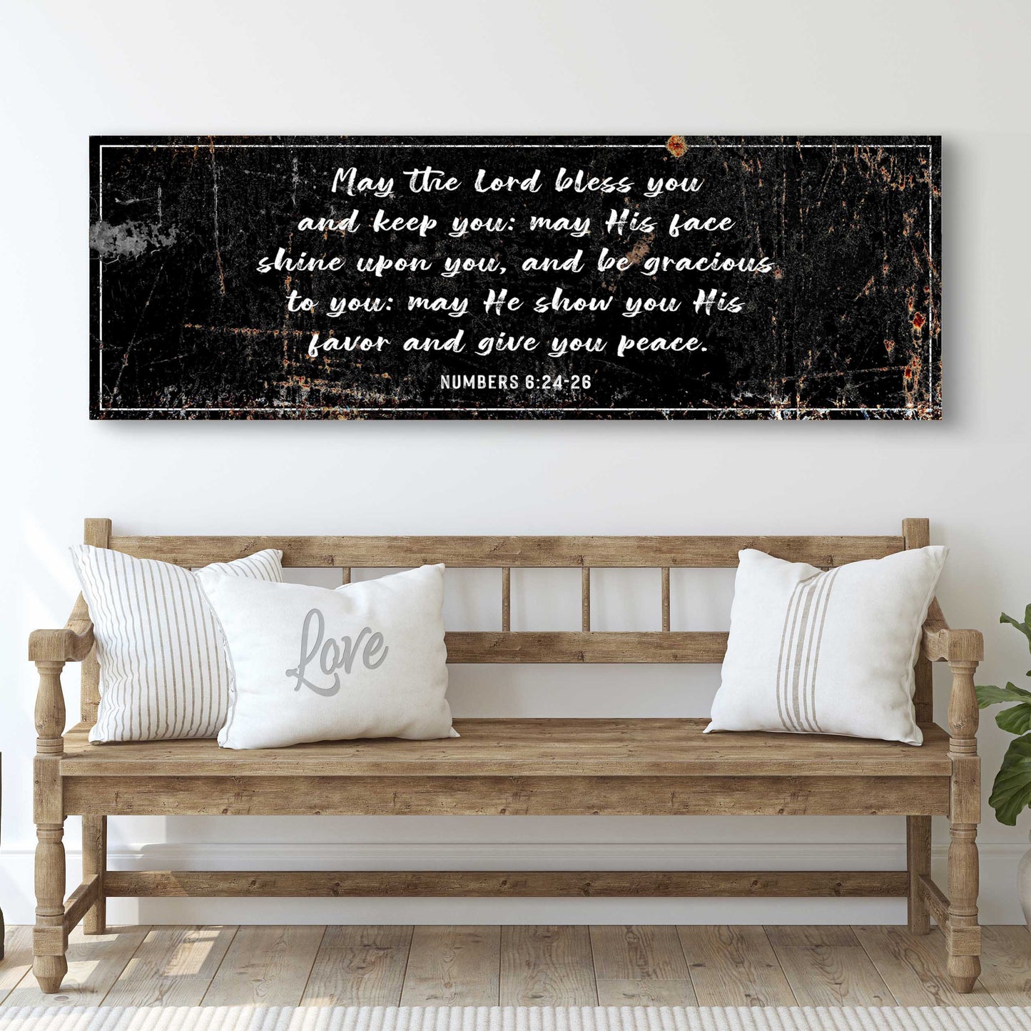 Numbers 6:24-26: 'May The Lord Bless You' Sign - Rustic Christian Wall Art for living room, faith decor