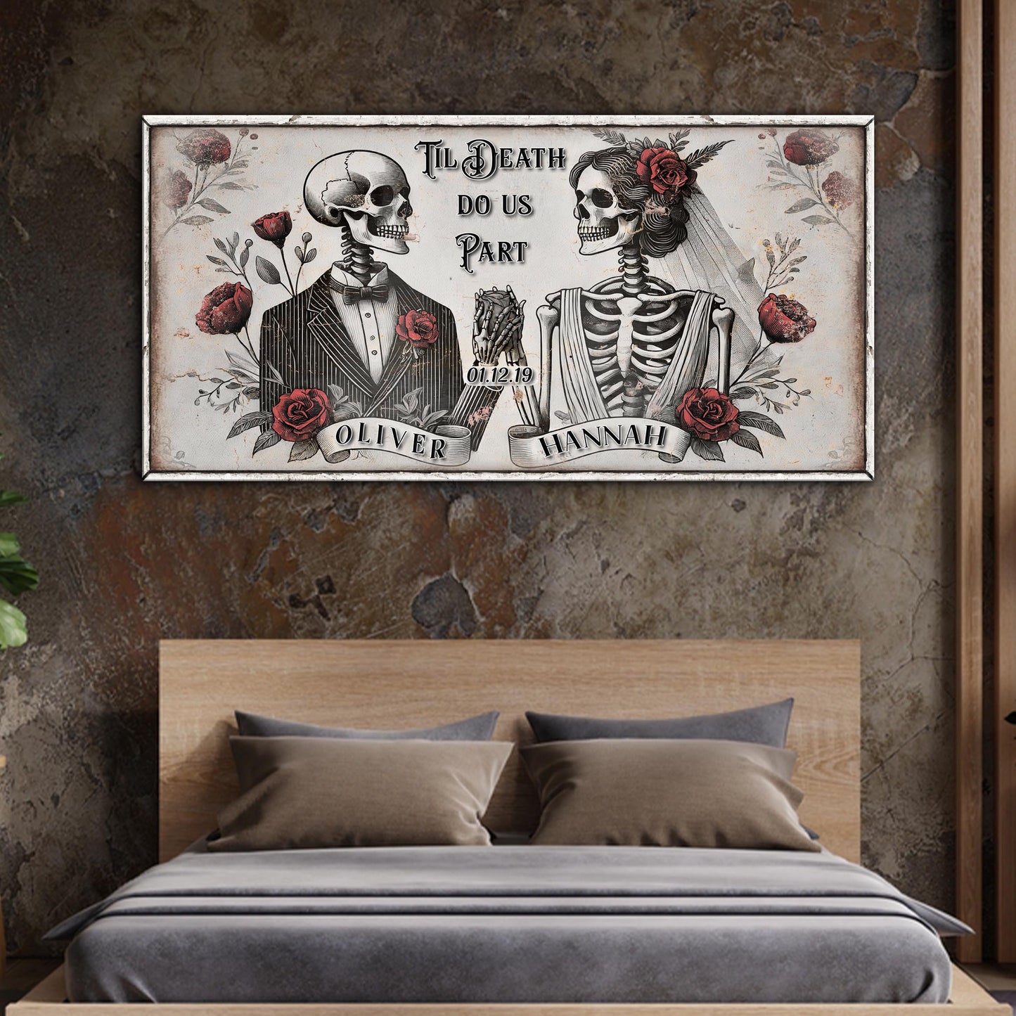 Till Death Do Us Part Skeleton Couple Sign II