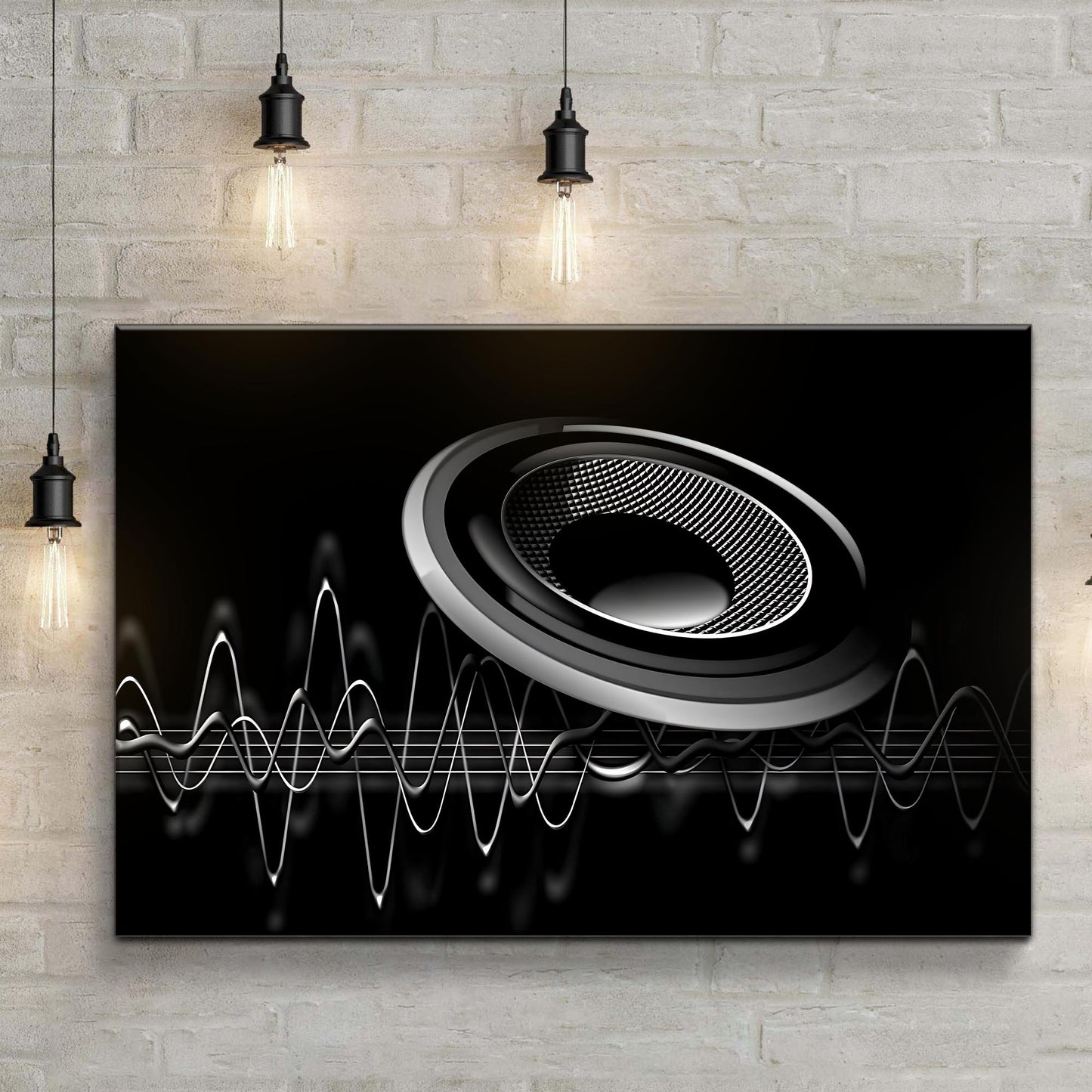 Music Equipment Speakers Monochrome Canvas Wall Art Style 1 - Image by Tailored Canvases
