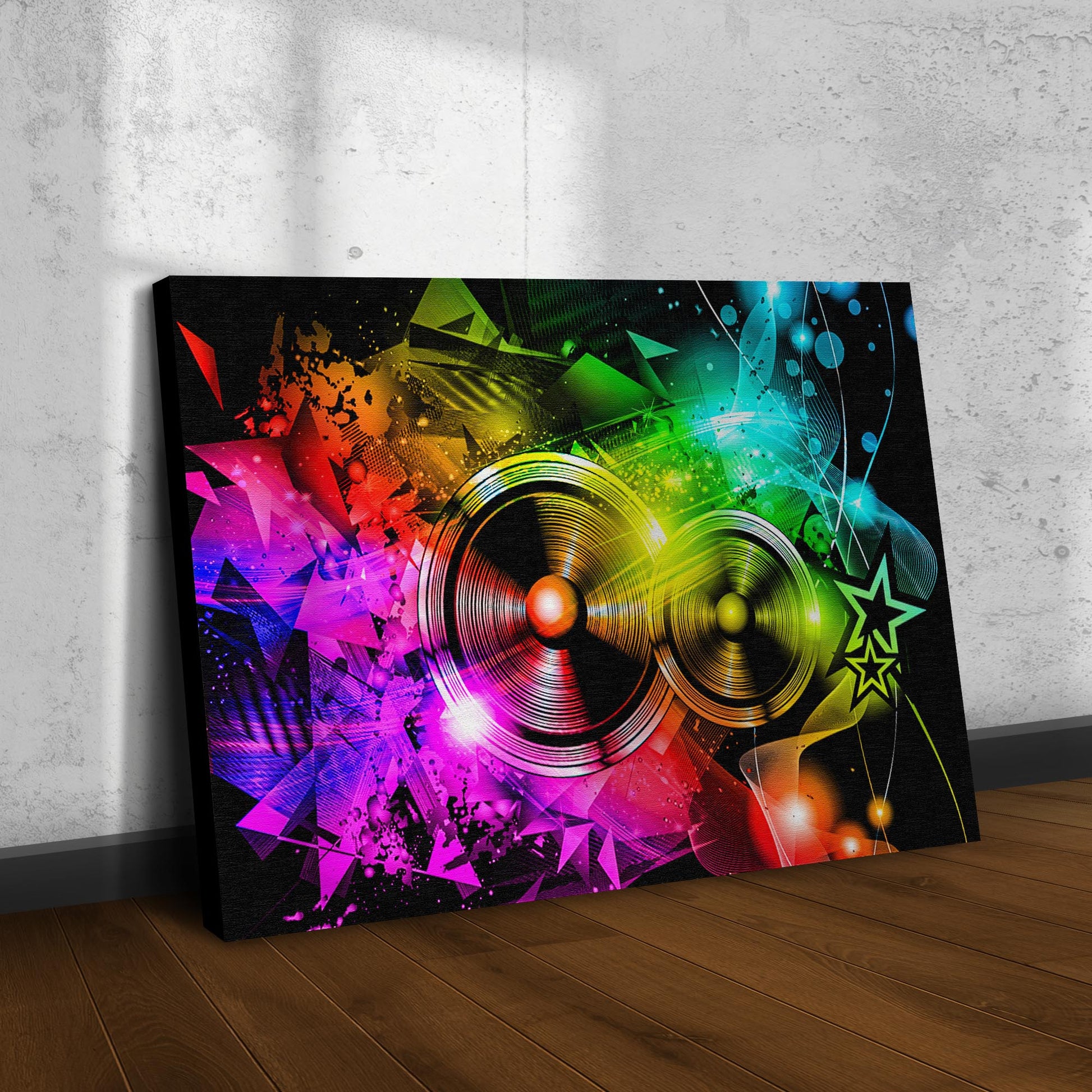 Music Equipment Speakers Abstract  Canvas Wall Art Style 2 - Image by Tailored Canvases