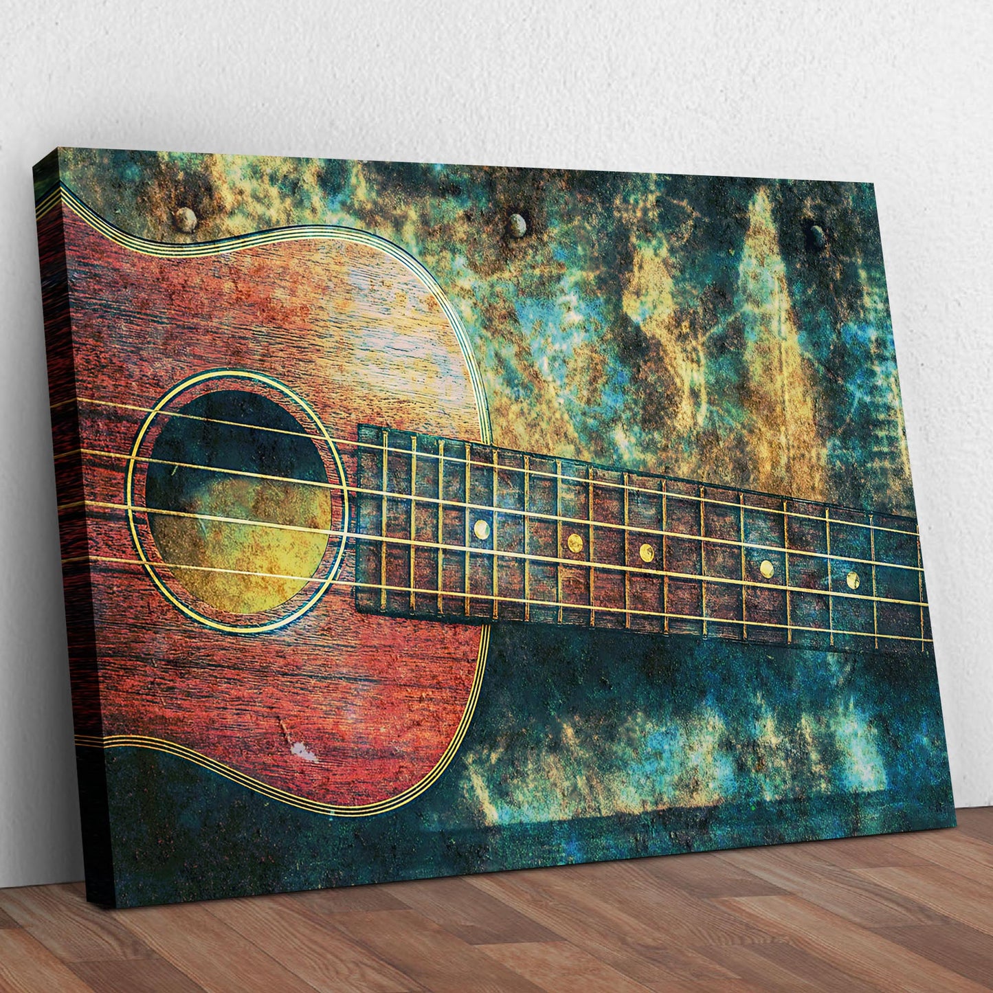 Ukulele Grunge Canvas Wall Art - Image by Tailored Canvases