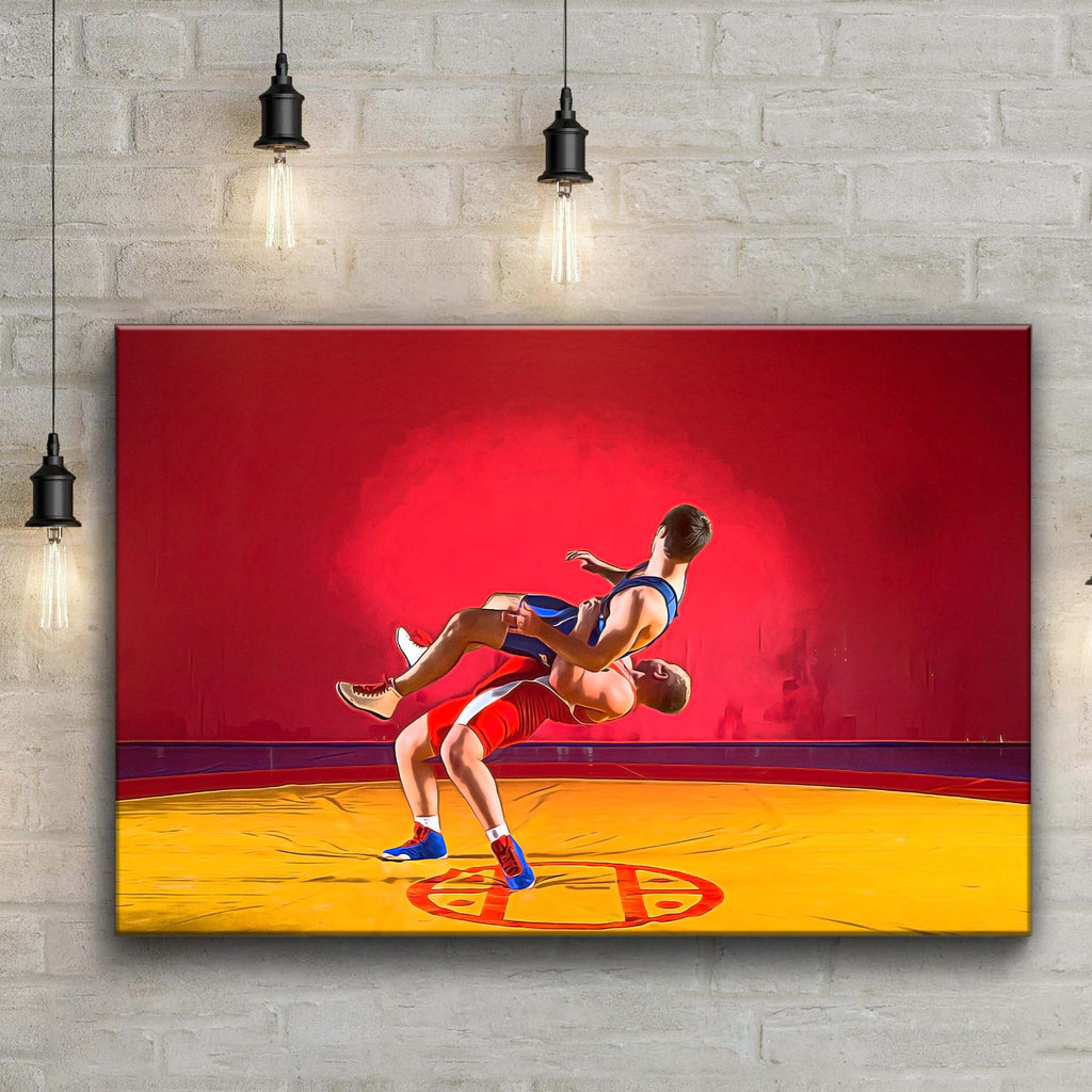 Wrestling Throw Canvas Wall Art by Tailored Canvases