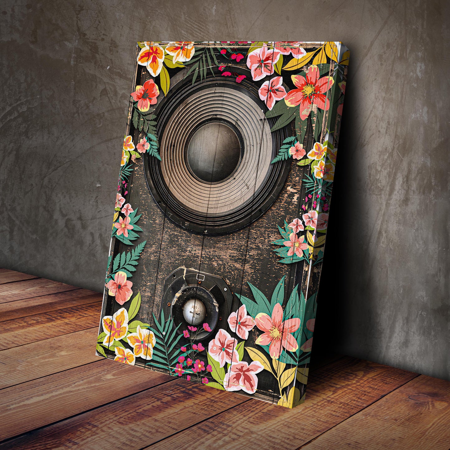 Music Equipment Speakers Rustic Canvas Wall Art Style 2 - Image by Tailored Canvases