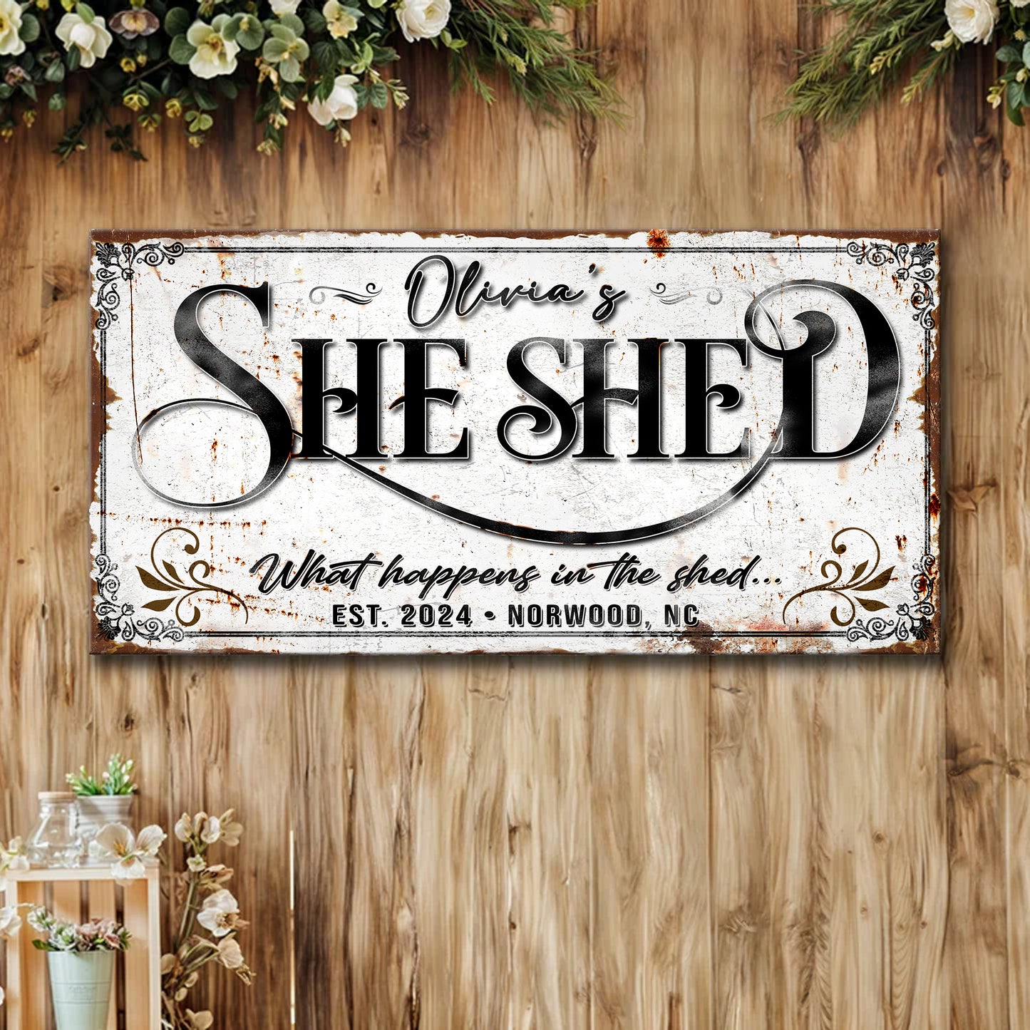 Personalized She Shed Sign XVIII