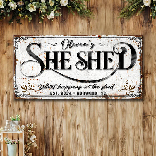 Personalized She Shed Sign XVIII